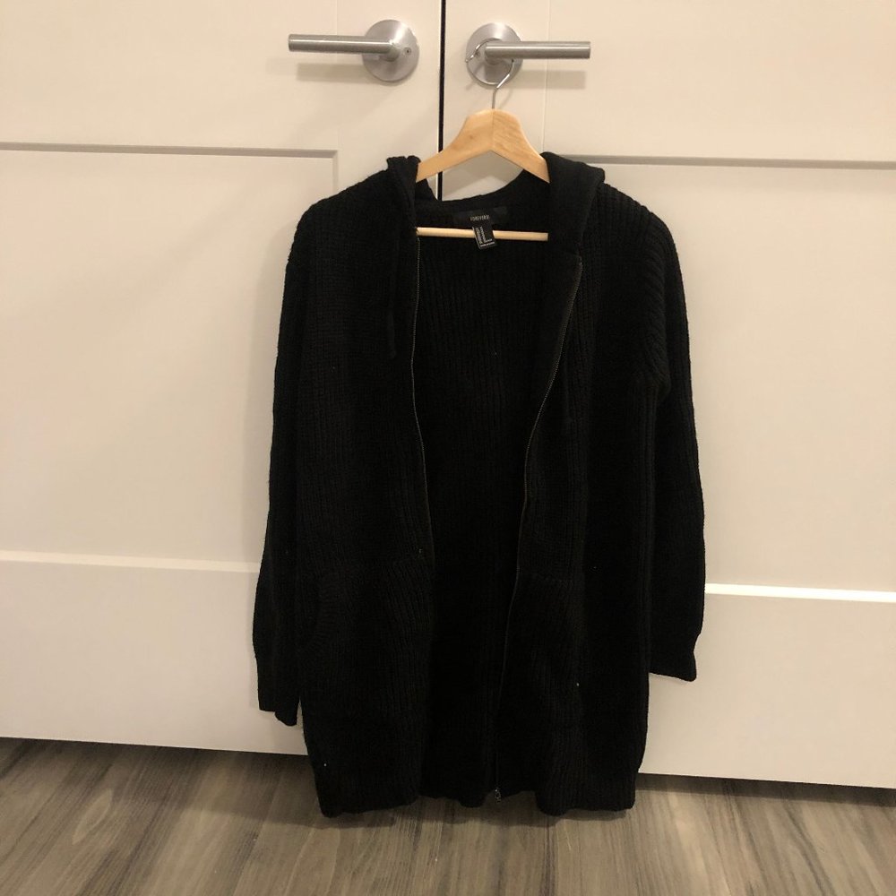 Black knitted cardigan